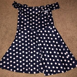 Blue Polka Dotted Vintage Dress